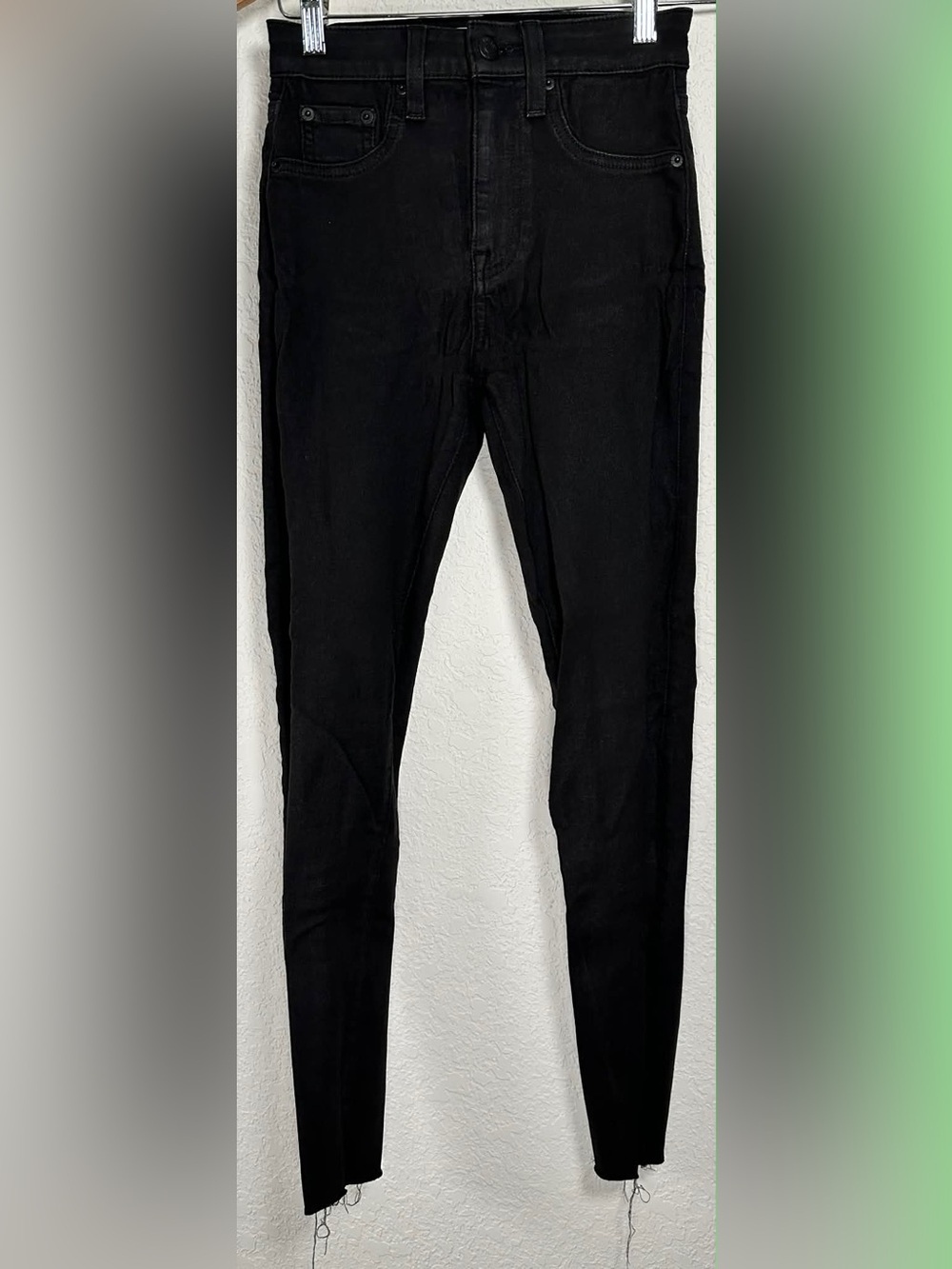 Pistola Black Skinny Raw Hem Jeans
